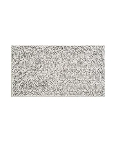 Laura Ashley Astor Chenille Bath Mat, 20" X 34" In Light Gray