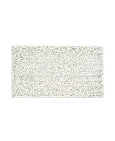 Laura Ashley Astor Chenille Bath Mat, 20" X 34" In White