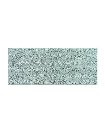 Laura Ashley Astor Chenille Bath Mat, 24" X 60" In Blue