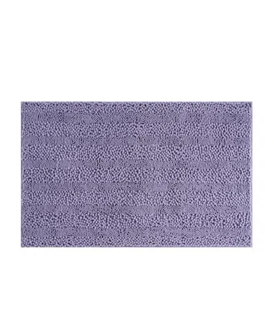 Laura Ashley Astor Chenille Bath Mat, 27" X 45" In Purple