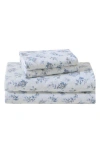 Laura Ashley Audrey Cotton Flannel Sheet Set In Light Pastel Grey