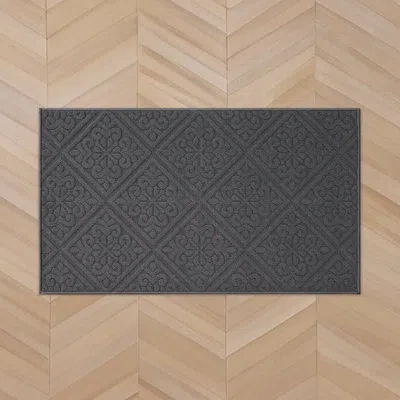 Laura Ashley Austell Solid Hi-low Tufted Rugs In Dark Gray
