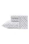 Laura Ashley Aylesmore Ditsy Floral King Cotton Percale Sheet Set In Bright Red