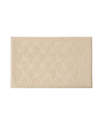 Laura Ashley Beaded Memory Foam Bath Mat, 20" X 32" In Dandelion Sandshell
