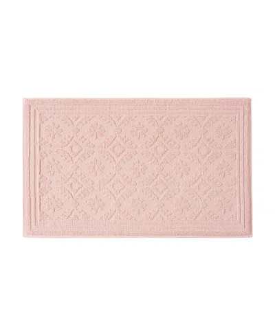 Laura Ashley Beaded Memory Foam Bath Mat, 20" X 32" In Merley Light Pink