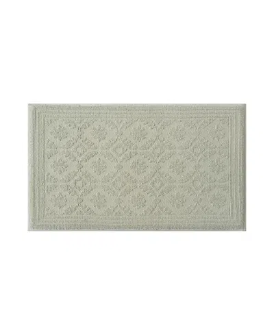 Laura Ashley Beaded Memory Foam Bath Mat, 20" X 32" In Merley Seafoam Green