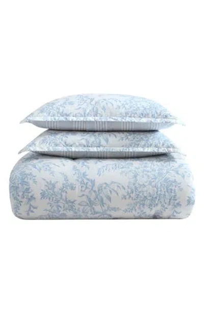 Laura Ashley Bedford Quilt & Sham Set In Blue Cashmere/white