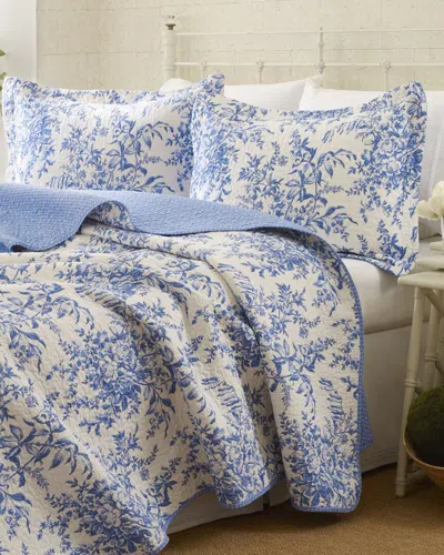 Laura Ashley Bedford Quilt Set In Blue