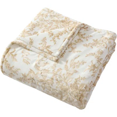 Laura Ashley Bedford Reversible Faux Shearling Heated Throw Blanket In Neutral