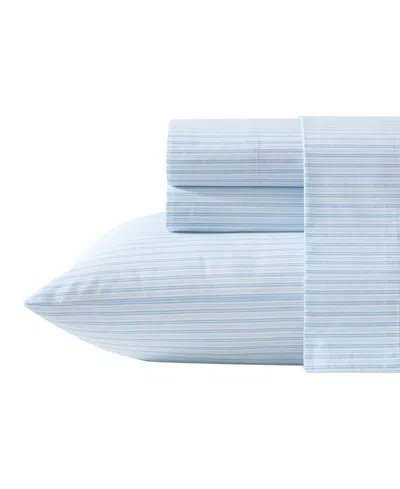 Laura Ashley Bedford Skinny Stripe Cotton Percale 3-pc. Sheet Set, Twin Xl In Multi