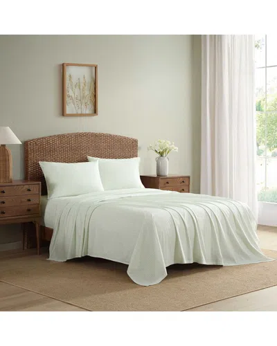 Laura Ashley Bedford Skinny Stripe Cotton Percale Sheet Set In White