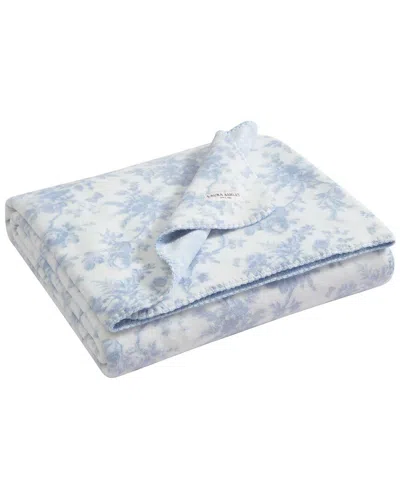 Laura Ashley Bedford Stripe Throw In Blue