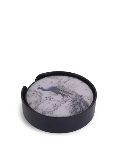 Laura Ashley Belvedere Peacock Print (set Of 4) Coasters, Size 10x3x10xm In Multi