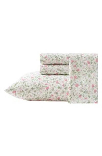 Laura Ashley Bonnie Queen Cotton Percale Sheet Set In Lt-pastel Pink