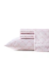 Laura Ashley Bow Ribbon 200 Thread Count Satin Sheet Set In Pink