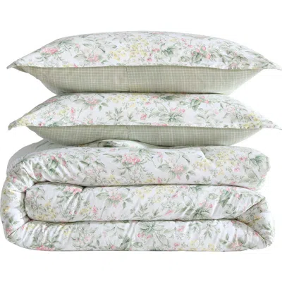 Laura Ashley Bramble Floral Comforter Set In Pink