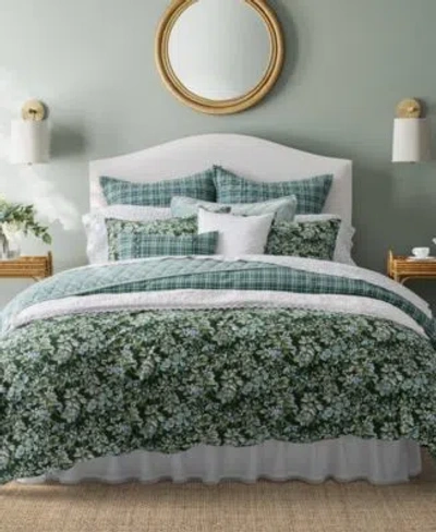 Laura Ashley Bramble Floral Cotton Reversible Duvet Cover Sets In Forest Green