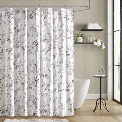 Laura Ashley Branch Toile Shower Curtain In Black