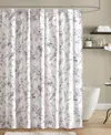Laura Ashley Branch Toile Vintage Floral Shower Curtain, 72" X 72" In White