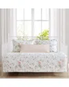 Laura Ashley Breezy Floral Of Cotton 4 Piece Quilted Daybed Cover Set In Pink