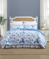 Laura Ashley Breezy Floral Reversible 2-pc. Quilt Set, Twin In Delft Blue