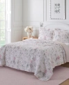 LAURA ASHLEY BREEZY FLORAL REVERSIBLE 3 PIECE QUILT SET, KING