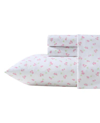 Laura Ashley Busy Bee Microfiber 4-pc. Sheet Set, Full In Pink,green