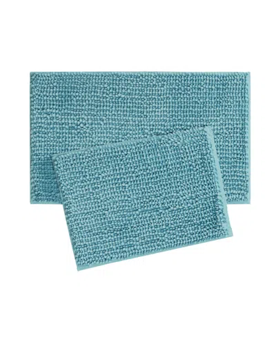 Laura Ashley Butter Chenille 2-pc. Bath Mat Set In Seaspray Blue