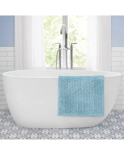 Laura Ashley Butter Chenille Bath Mat Set In Blue