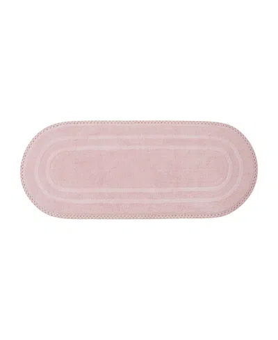 Laura Ashley Camilla Crochet Border Oval Bath Mat, 24" X 60" In Pink