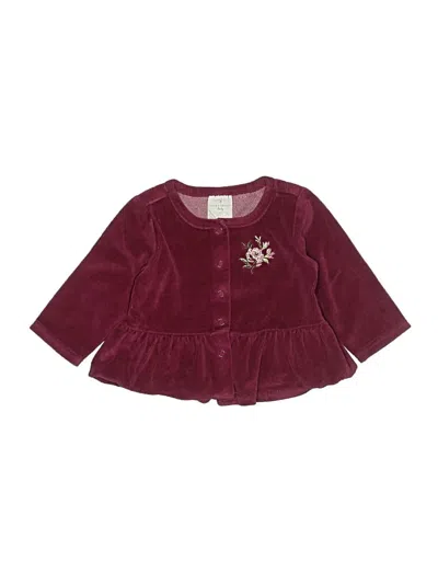 Pre-owned Laura Ashley Babies' Cardigan Sweater In Burgundy