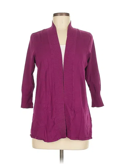 Pre-owned Laura Ashley Cardigan Sweater In Purple