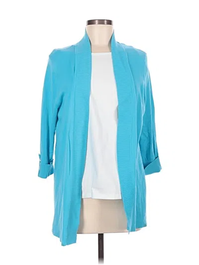 Pre-owned Laura Ashley Cardigan Sweater In Teal