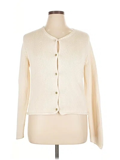 Pre-owned Laura Ashley Cardigan Sweater In White