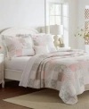 Laura Ashley Celina Patchwork 3pc Quilt Set In Pink