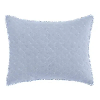 Laura Ashley Chambray Blue Cotton Throw Pillow