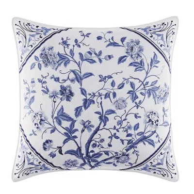 Laura Ashley Charlotte Blue Cotton Throw Pillow
