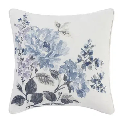 Laura Ashley Chloe 16x16 Square Throw Pillow In Blue