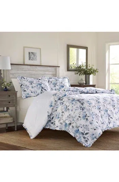 Laura Ashley Chloe Cotton Sheet Set In Blue