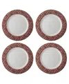 Laura Ashley Closeout!  Plates Stockbridge Collectables Gift Set, 4 Piece In Red