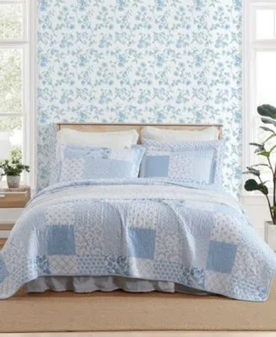 Laura Ashley Colleens Reversible Quilt Sets In Blue