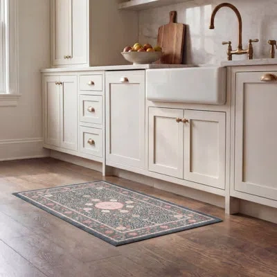 Laura Ashley Corwin Printed Chenille Rugs Set In Navy