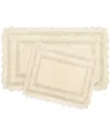 Laura Ashley Cotton Crochet 2pc Bath Rug Set