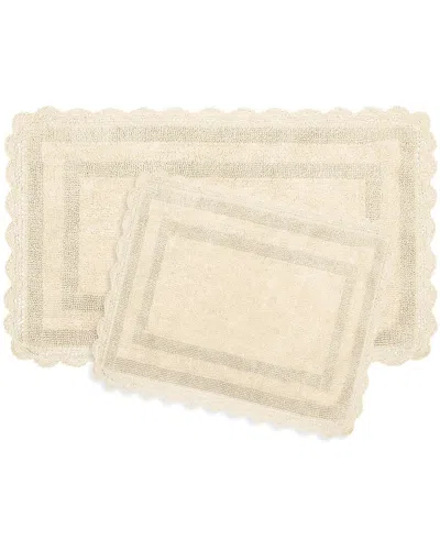 LAURA ASHLEY LAURA ASHLEY COTTON CROCHET 2PC BATH RUG SET
