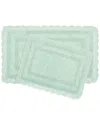 Laura Ashley Cotton Crochet 2pc Bath Rug Set