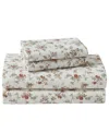 Laura Ashley Cotton Flannel 3 Piece Sheet Set, Twin