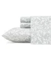 Laura Ashley Cotton Flannel 3 Piece Sheet Set, Twin In Crestwood