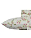Laura Ashley Cotton Flannel 4-piece Sheet Set, Queen In Audrey Pink