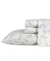 Laura Ashley Cotton Flannel 4 Piece Sheet Set, Full In Fawna