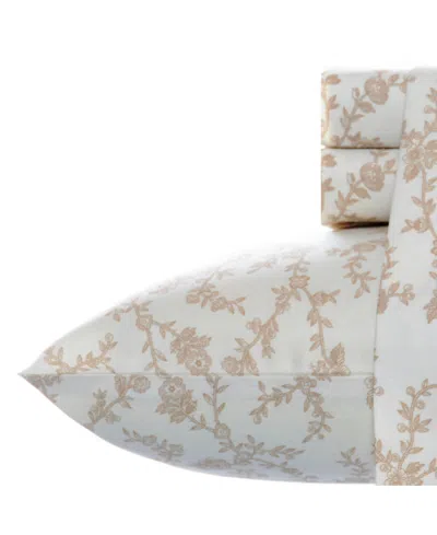 Laura Ashley Cotton Flannel 4 Piece Sheet Set, Full In Victoria